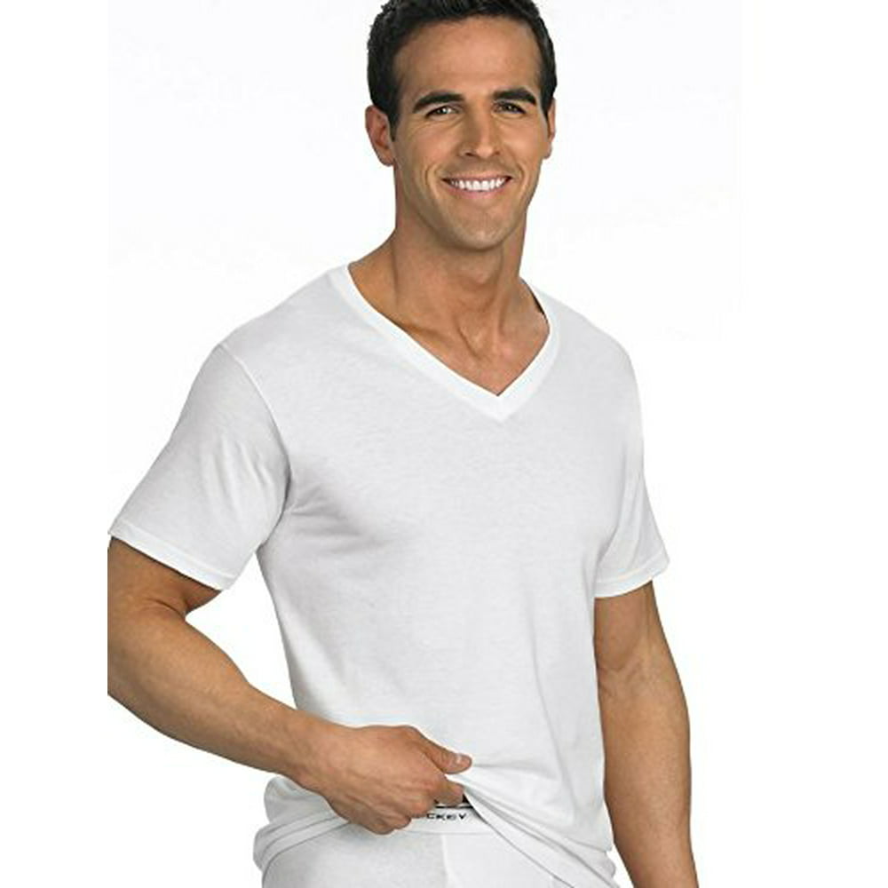 Jockey - Jockey Men's T-shirts Tag-free V-neck T-shirt - 2 Pack, White ...