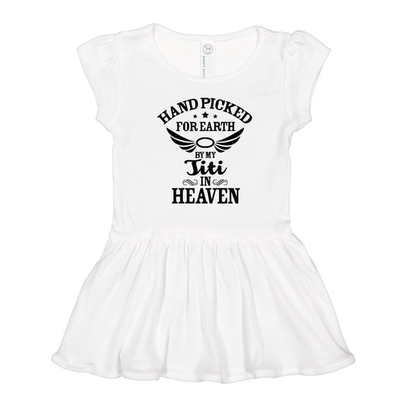 Inktastic Handpicked for Earth By My Titi in Heaven with Angel Wings Girls Toddler Dress