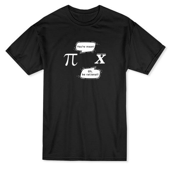 Math Joke Pi X Funny Dialogue Graphic Men Black T-Shirt, Male Large