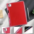 thumbnail image 5 of Allytechgroup for iPad Pro 11 Inch Clear Case 2024 (M4), [Built-in Pencil Holder] Anti Yellowing Slim Lightweight Shockproof Protective Back Cover for iPad Pro 11 2024 Women Men, Red, 5 of 7