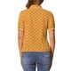 thumbnail image 3 of BLUSA DE LUNARES PARA MUJER INSPIRE CHIC CON CUELLO PETER PAN Y LAZO EN LA MANGA CORTA TALLA XS AMARILLO, 3 of 6