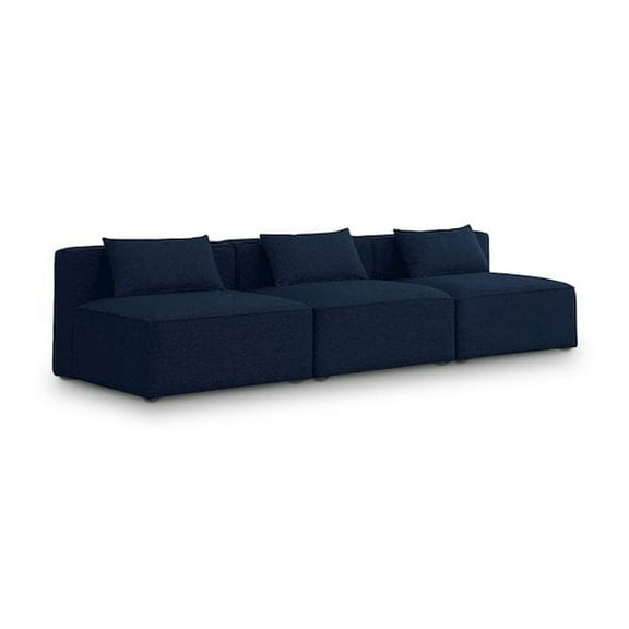 Meridian Furniture Cube Navy Durable Linen Modular Sofa