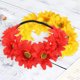 thumbnail image 5 of Paquete de 2 coronas de girasol, corona bohemia, diadema de girasol, accesorio para el cabello con flores (arcoíris), 5 of 5