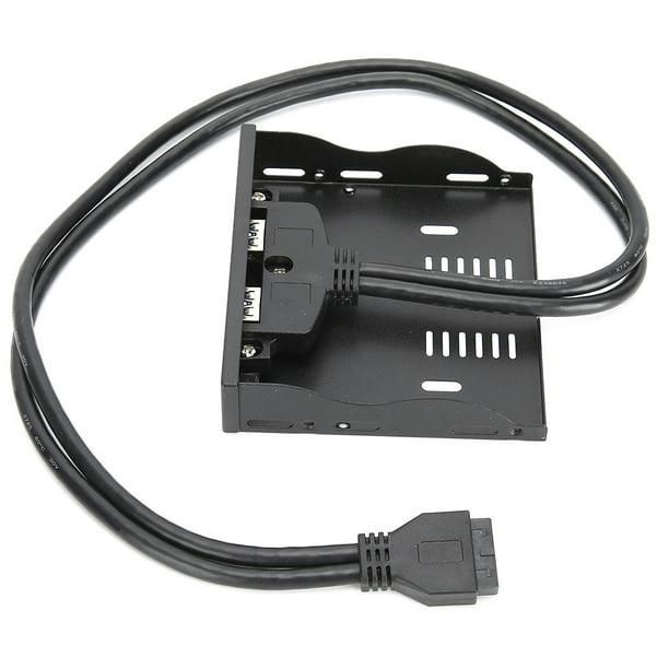 Ccdes FFD2USB-N02 2 Puertos USB 3.0 Panel Frontal Bahía de Disquete Soporte de Concentrador de 19 Pines, Cable de 59 Cm, Se Adapta a Cualquier Bahía de Disquete de 3,5 Pulgadas