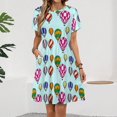 thumbnail image 2 of Hot Air Balloons Sundress Short Sleeve Dress Summer Women Clothes Dress for Women Dresses, 2 of 7
