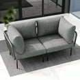 thumbnail image 5 of LayinSun 2 Pieces Aluminum Patio Furniture Set, Modern Modular Sectional Corner Chairs and Upgrade Thickness Cushion, 5 of 8
