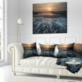 thumbnail image 2 of Designart Dark Seashore with Rushing Waves - Modern Beach Throw Pillow - 18x18, 2 of 4