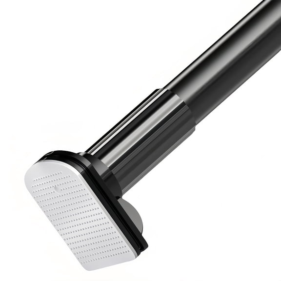 No Drill Tension Rod - Extra Long Room Divider 43-122inch, Adjustable Spring Shower Curtain Rod for Closet/Balcony, Non-slip Telescopic Pole (Black)