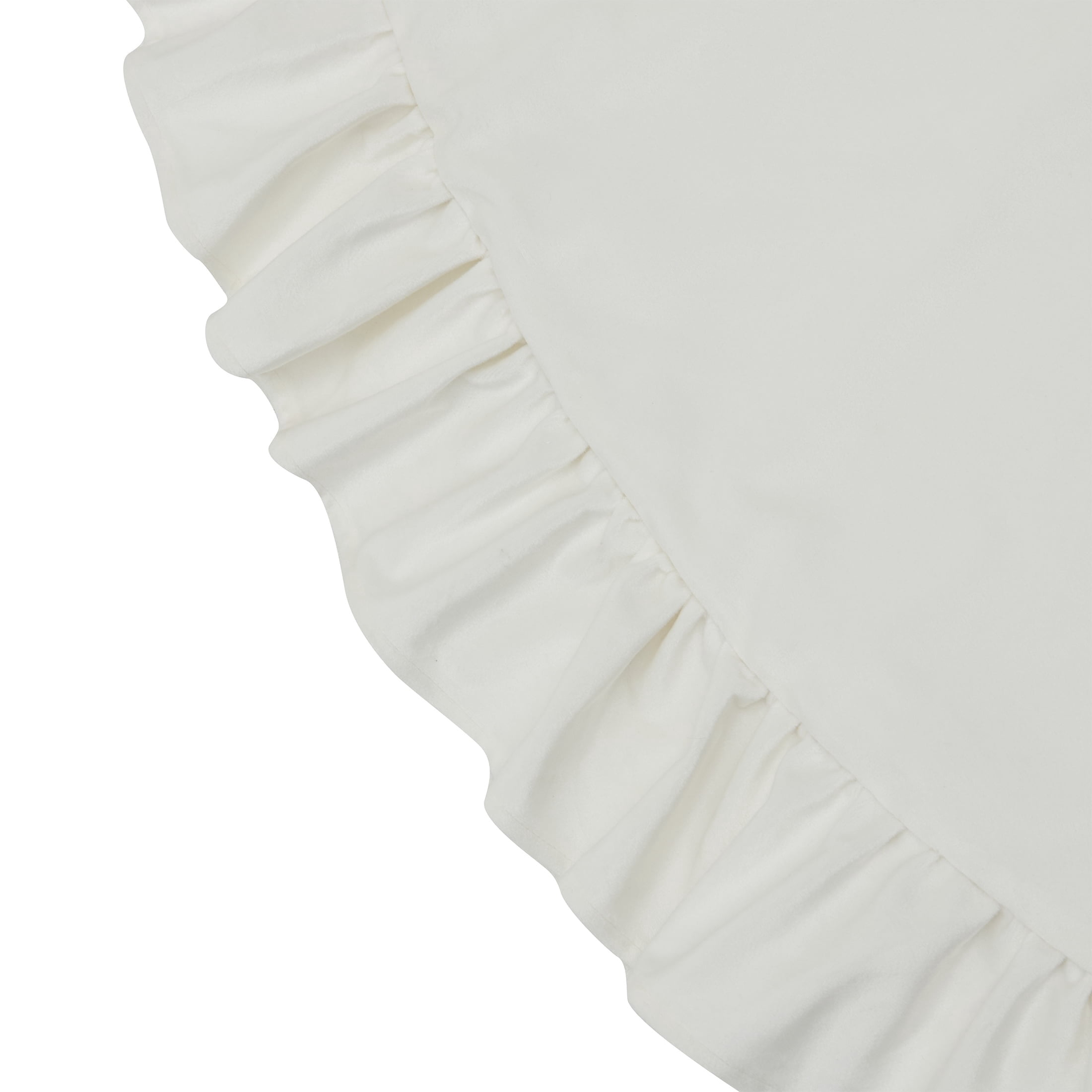My Texas House Ruffle Velvet Christmas Tree Skirt, Ivory, 52"