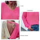 thumbnail image 5 of Manga larga sin espalda suéter V cuello suelto colorblock diseño suave cómodo mujeres espalda abierta suéter sin espalda superior, 5 of 5