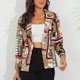 thumbnail image 4 of Puntoco Blazer de bolsillo con botones y solapa suelta para mujer Puntoco Puntoco-7222, 4 of 7