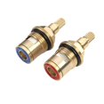 thumbnail image 1 of Jinsinto High Quality: The ceramic faucet head is made of high quality solid brass and ceramic, strong and durable. Works great for long term use Dimensions: length: 53mm, outer diameter: 7.6mm, inner diameter: 4mm. 20 teeth on the top of the valveEasy to use: close or open the faucet clockwise and counterclockwiseWidely used: universal size, suitable for 75% of faucets. Available for single or double hot and cold water taps. Ideal for bathroom, kitchen, 1 of 5