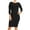 Black, variant on Women's Basic Casual Plus Size Stretch 3/4 Sleeves Solid Slim Fit Bodycon Midi Dress