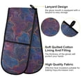 thumbnail image 4 of Dailycode Double Sided Oven Mitt with Loop Heat Resistant Kitchen Long Potholders 7" x 35" Neon Topography Lines, 4 of 6