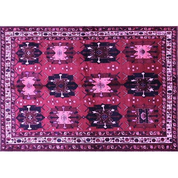 Ahgly Company Indoor Rectangle Persian Purple Traditional Area Rugs, 5' x 8'