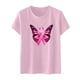 thumbnail image 1 of Moda casual mujer manga corta impresa damas manga corta cuello redondo blusas tops camiseta Pompotops hfajkhk137630, 1 of 4