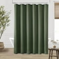 thumbnail image 2 of 75 Inch Bathroom Shower Curtain Olive Green Boho Farmhouse Vintage Rustic Country Shower Curtains for Bathroom Linen Textured Water Repellent Fabric Drapes with Hooks Sets 72x75 Inches Long, 2 of 5