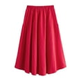 thumbnail image 3 of Tiqkatyck Skirts for Women, Women's Casual High Waist Pleated A Line Midi Skirt with Pocket Long Skirt, 3 of 5