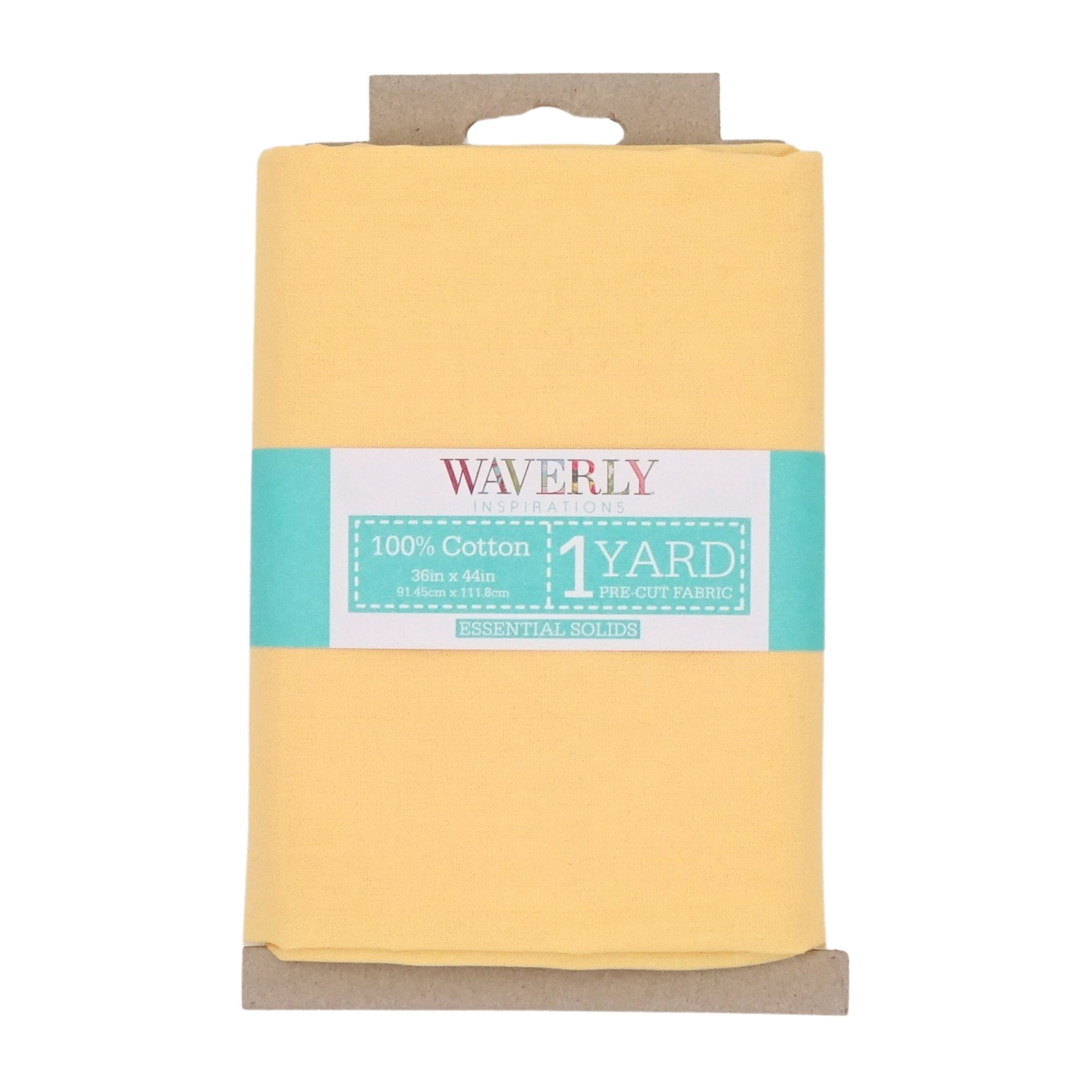 Waverly Inspirations 1 Yard Cut 100% Cotton Solid Fabric, Butter Yellow, 44 in Wide
