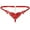 Red, variant on Elegant Lace Heart Embroidery Sheer Low Rise Thong Underwear for Women Black One Size