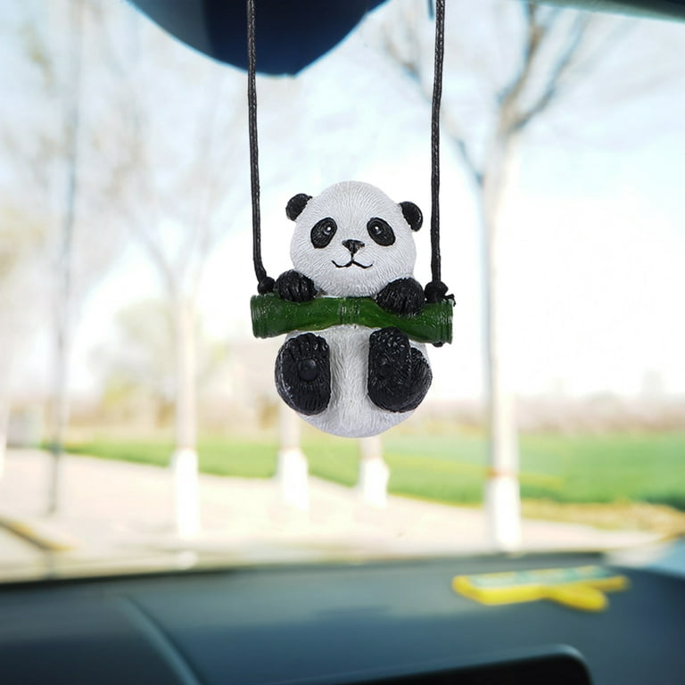 Skindy Car Rear View Mirror Hanging Ornament Panda, Adorable Panda for Rearview Mirror Charms Cute Animals Car Interior Decorations Panda Pendant