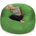 thumbnail image 3 of Chill Sack Bean Bag Chair, Memory Foam Lounger with Microsuede Cover, Kids, Adults, 6 ft, Lime, 3 of 9