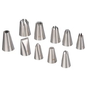 Kayaso Cake Decorating Icing Piping Tip Set, 10 X-large Decorating Tips Stainless Steel Plus 20 Disposable Pastry Bags