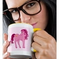 thumbnail image 2 of 3drose, Image of Cartoon Girly Pink Pony with Big Eyes on Pink, 15oz Two-tone Yellow Mug, 2 of 6
