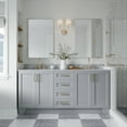 thumbnail image 3 of Ariel Taylor 73 In. Double Rectangle Sink Vanity With Carrara White Marble 0.75In Countertop In Grey, 3 of 11