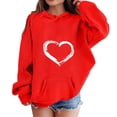 thumbnail image 5 of Hoodies Boys Kids Heart Red Hooded Long Sleeve Pullover Hoodie Sweatshirt Warm Fall Winter Clothes Kids Clothes Girls Size 12-13 Years, 5 of 5