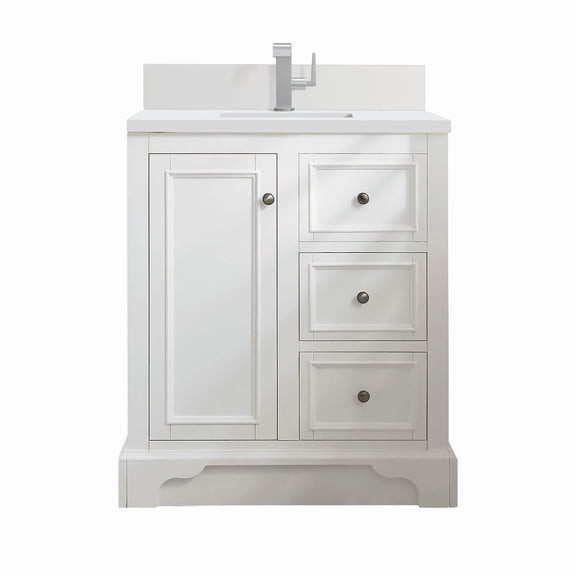 James Martin Vanities 825-V30-1Wz De Soto 32" Single Basin Poplar Wood Vanity Set - White