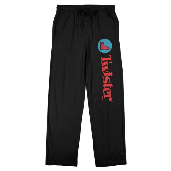 Twister Pink Shape In Circle Men's Black Sleep Pajama Pants-Medium