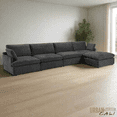 thumbnail image 4 of Urban Cali Grand Canapé Sectionnel Modulaire Long Beach avec Ottoman (Gris), 4 of 42