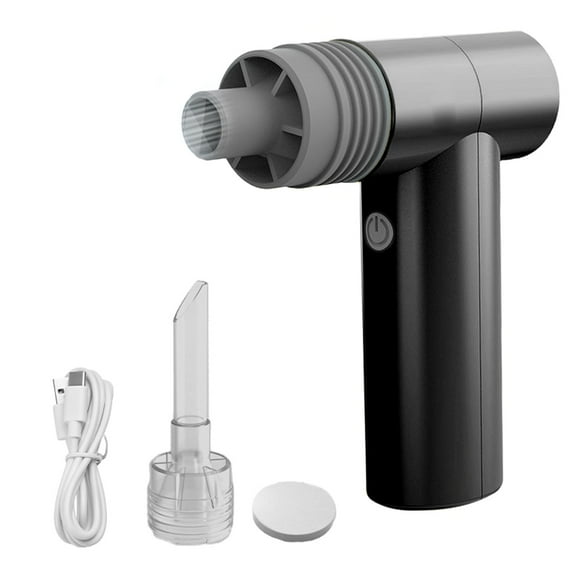60W High-Power Handheld Air Duster & Vacuum 2-in-1, 100000 RPM Turbo Fan, 25m/s Wind Speed, 4 Gears Adjustable, 3*1100mAh Rechargeable Battery, 6H Max Runtime, Type-C Charging, ABS Material, Portable