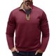 thumbnail image 1 of Blusa y camisa de manga larga con cuello alto para hombre, informal, de color liso, con cremallera, de poliéster, 1 of 6