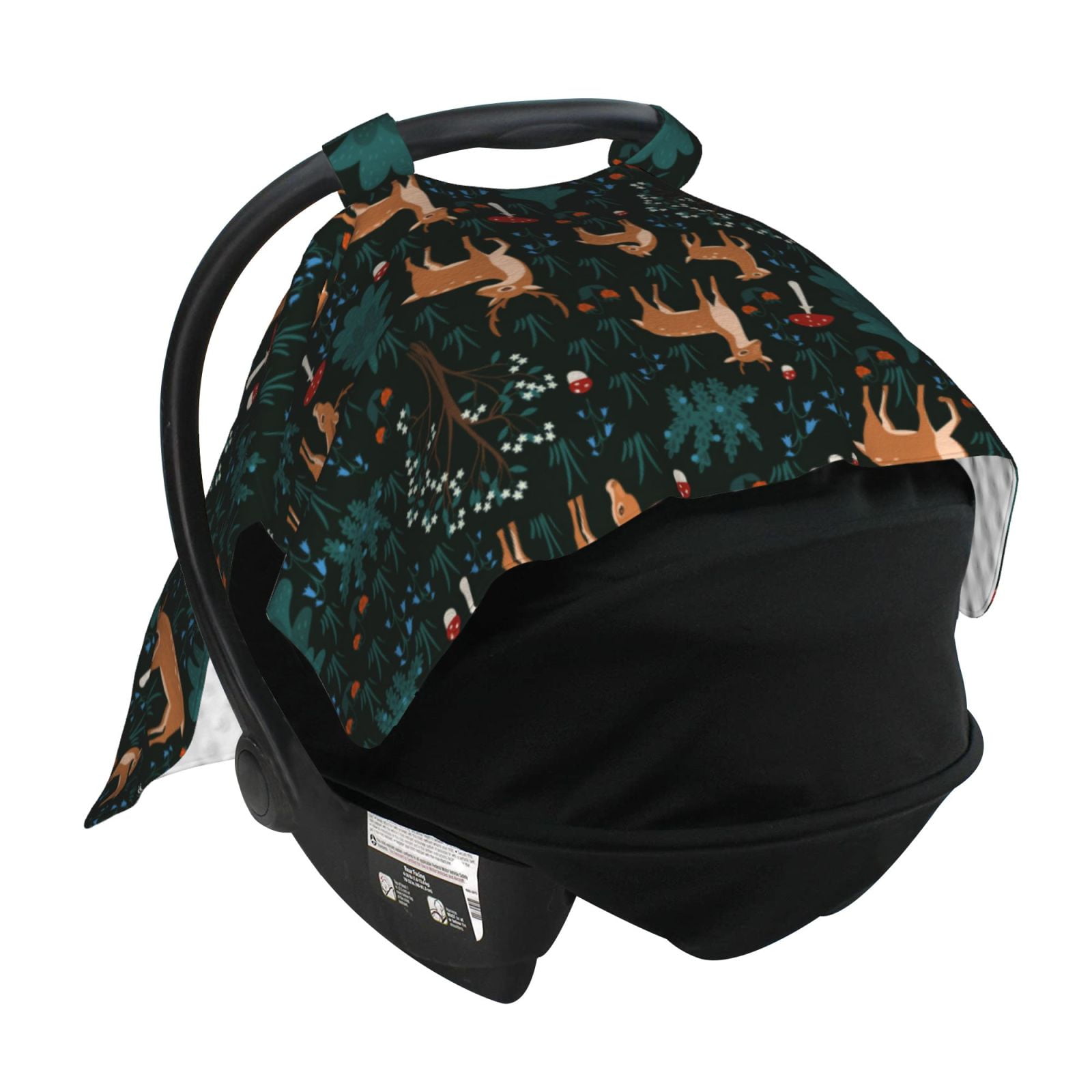 Car Seat Cover Baby - Deers In The Forest Breathable Infant Car Seat Cover for Baby Carseat, Lightweight Comfort Baby Essentials Must Haves Newborn Stuff for Girl Boy