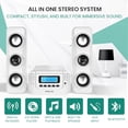 thumbnail image 2 of Philco Stereo Shelf Systems Sistema compacto de estantería para CD con radio estéreo FM digital, tecnología inalámbrica Bluetooth y control remoto en blanco | Pantalla LCD | Compatible con puerto MP3, 2 of 5