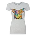 thumbnail image 3 of Dean Russo The Pig Animal Lover Womens Slim Fit Junior Tee, Heather Grey, Large, 3 of 6
