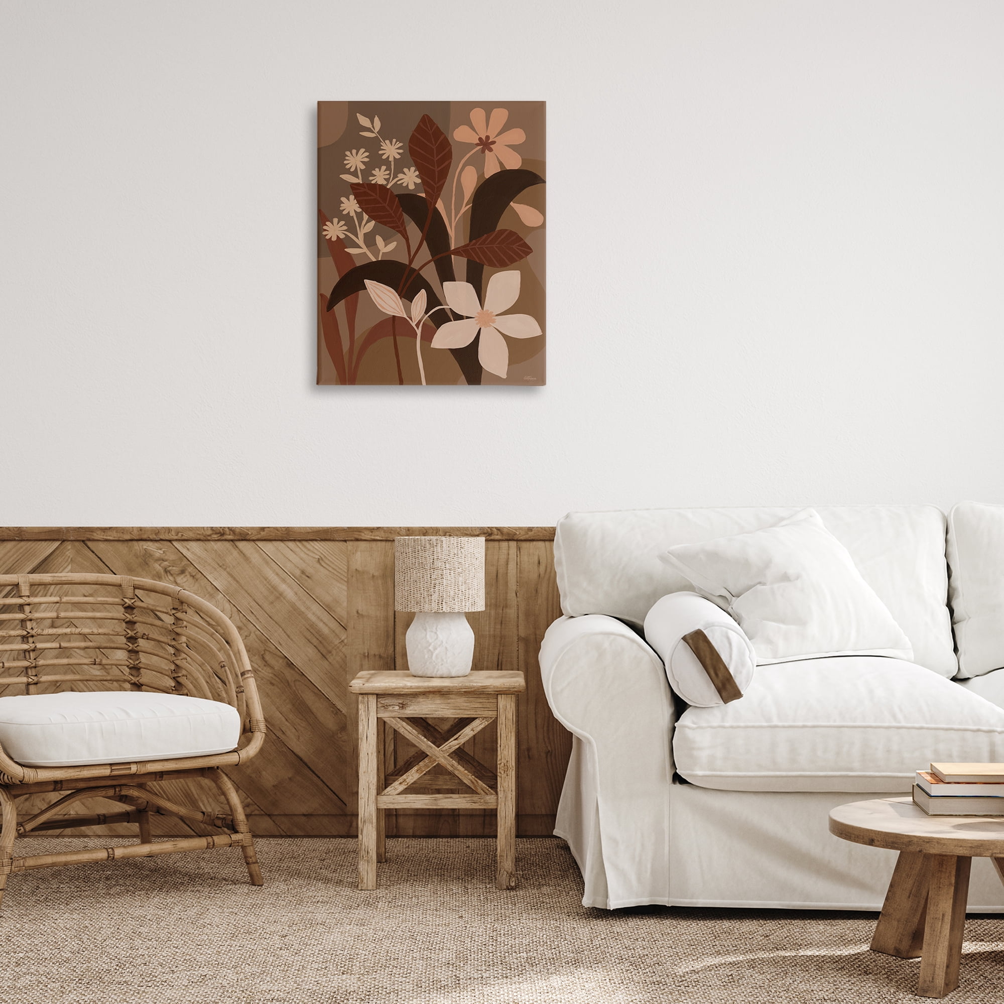 Stupell Industries Boho Plant Layers Plants & Flowers Painting Wrapped Canvas Art Print Wall Art, 24 x 30