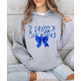 thumbnail image 4 of Lions Blue Floral Coquette Bow Hoodie for Women & Teens Trendy School Spirit Game Day Sweatshirt Gray Hoodie Medium, 4 of 8
