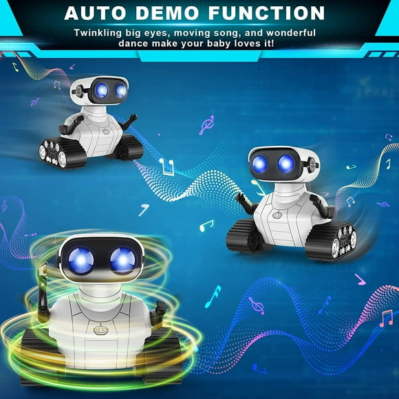 SHENMO Robot Toys, Rechargeable Remote Control Robot Kids Toys, Emo Robot with Auto Demonstration, Flexible Head and Arms, Dance Movements, Music and LED Light Eyes, Toys for Boys and