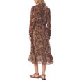 thumbnail image 3 of INSPIRE CHIC Women's Boho Dresses V Neck Long Sleeve Smocked Cuff A-Line Floral Tiered Flowy Fall Midi Dresses M Brown, 3 of 5