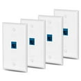 thumbnail image 2 of 40X Cat6 Ethernet Wall Plate Outlet 1 Port RJ45 Network Female to Female Wall Coupler Jack Plate White & Blue, 2 of 9