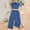 19#Blue, variant on Girls Jumpsuit Kids Fashion Casual Sleeveless Turndown Neck Strap Loose Botton Solid Long Pant Jumpsuit Tank Top Sets for 6-10Years