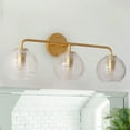 thumbnail image 2 of Aiwen 3-Light Gold Retro Vanity Lights with Clear Glass Shades and E26 Socket, 2 of 7
