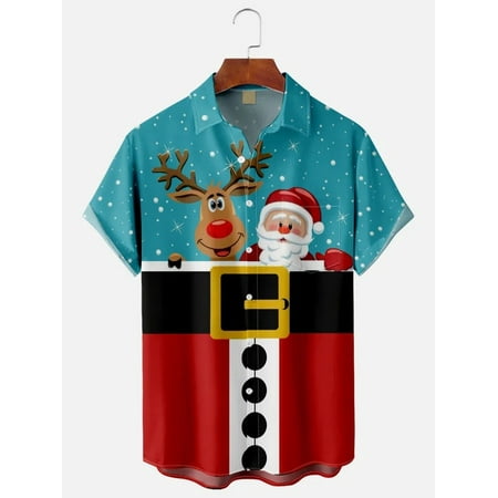 

MLFU Family Matching Button Down Short Sleeve Shirt Vintage Collared Tee Shirts Party Bowling Shirts for Teen and Adult