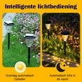 thumbnail image 3 of Lámpara solar de jardín para exteriores, 6 LED, luz blanca cálida + luz de colores, resistente al agua, para césped, patio, camino y jardín., 3 of 8