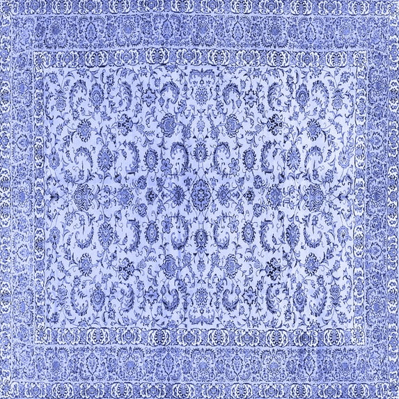 Ahgly Company Indoor Square Persian Blue Traditional Area Rugs, 8' Square