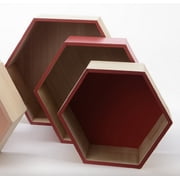 Kaemingk Basic Luxury Hexagonal Accented Shadow Boxes 3ct - Red/Brown