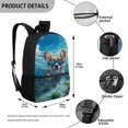 thumbnail image 5 of Uourmeti Underwater Corgi with Diving Goggles Print Polyester Backpack for Men, 17 Inch Lightweight School Backpack for Travel Shopping, 5 of 6